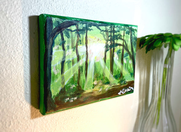 Forest Sunrays Painting