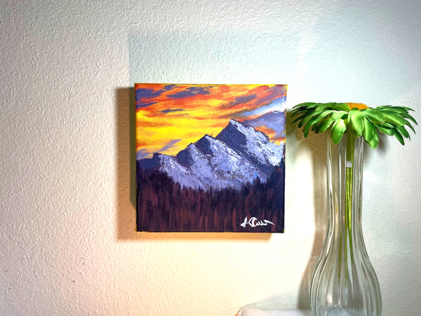 Mountain Sunset Painting